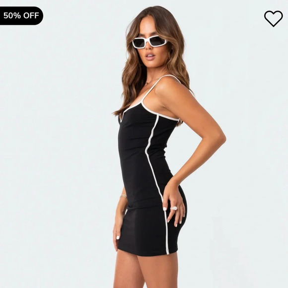 Edikted Black Outlins Dress Size S - Picture 3 of 9